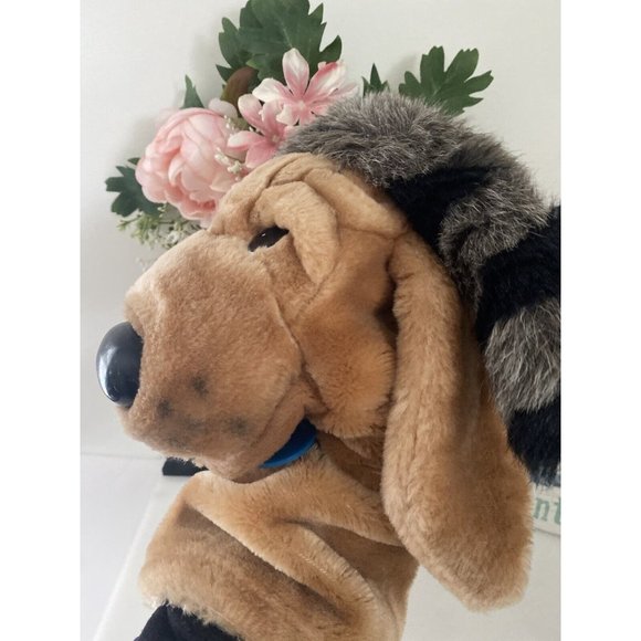 Vintage Dakin 1986 Hound Dog Hand Puppet Coonskin Hat Plush Preschool Teacher - Picture 2 of 16